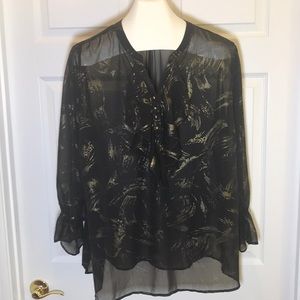 Avenue Sheer Metallic Blouse